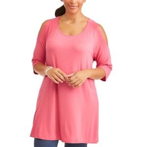 SOLD! Open Shoulder Pink Shirt New!